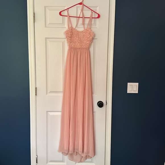 LULUS Exclusive The Prettiest Rose Light Pink Maxi Dress Size Small (never worn) - Picture 3 of 4